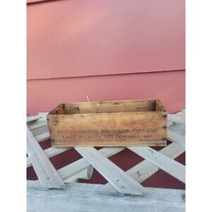Vintage Land O'Lakes Cheese  Box Wood Crate Container 5 LB Primitive Farmhouse